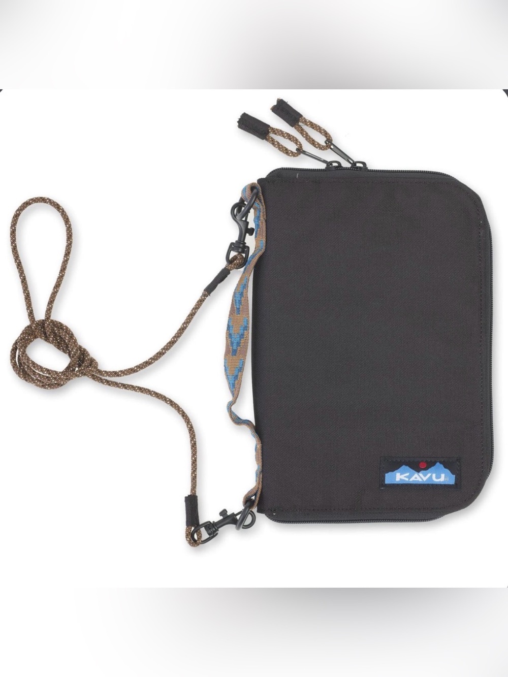 KAVU Jet City Crossbody Wristlet Wallet NWT Travel Organizer Passport Bag Black